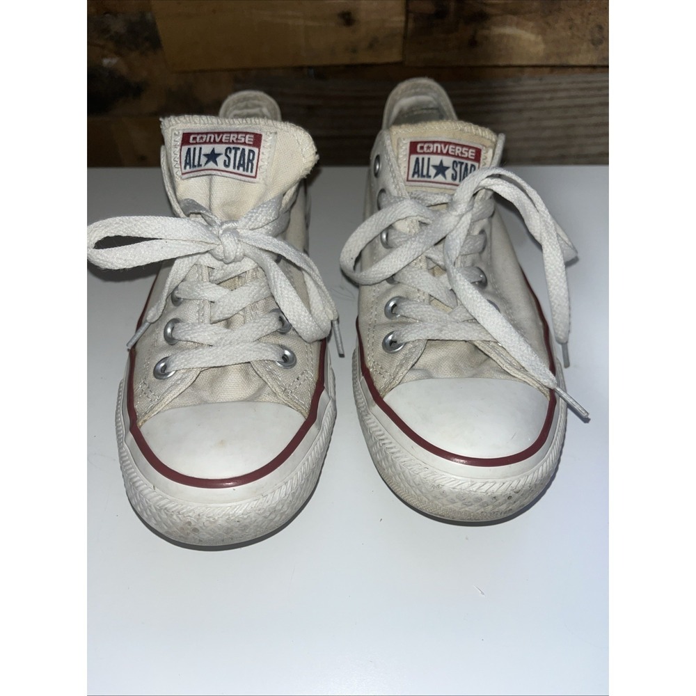 Womens Size 7 Converse All Star Chuck Taylor Sneakers Shoe White Red Stripe Worn